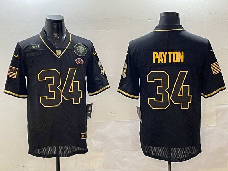 Men Chicago Bears #34 Payton Black Gold 2025 Nike Limited NFL Jersey style 2->san francisco 49ers->NFL Jersey